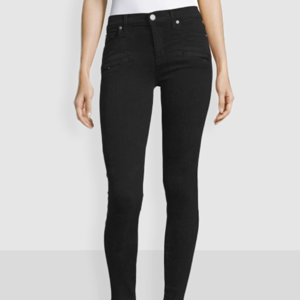 Hudson Nico Midrise Distressed Skinny In Black